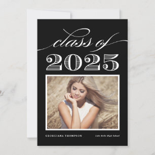 Invitación Clase Vintage de Graduación de Foto Negra 2024