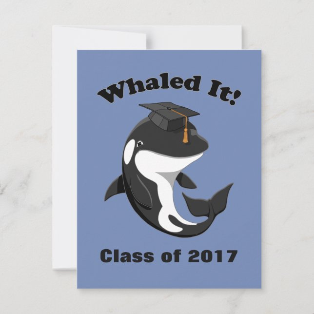 Invitación Clase Whaled It de 2017 Cute Orca Killer Whale (Anverso)