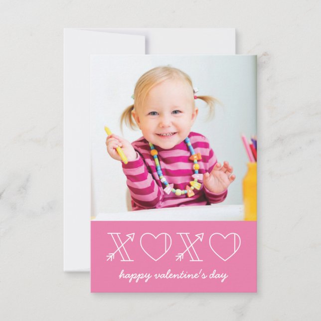 Invitación Clase Xs & Os Valentine - Magenta (Anverso)
