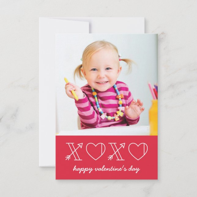 Invitación Clase Xs & Os Valentine - Rosa (Anverso)