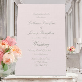 Invitación clásica a Boda de guiones rosa de Rubor