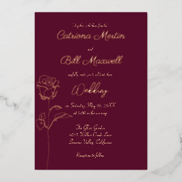 Invitación clásica a la boda de Relieve metalizado