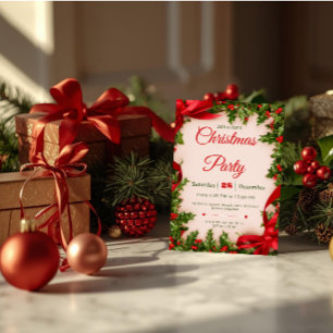 Invitación clásica a la fiesta de Navidad