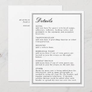 Invitación Clásica Absoluta en Blanco y Negro