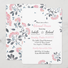 Invitación Clásica acuarela rosa floral Ensayo Cena
