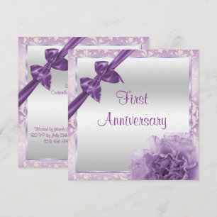 Invitación Clásica Aniversario de Bodas de 1er Año con Clavel