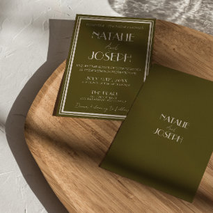 Invitación Clásica Boda de Hierba Lujo Dinero Antiguo Retro