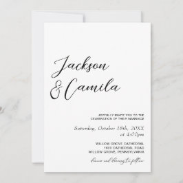 Invitación Clásica Boda de Invierno en Foto en Blanco y Negro