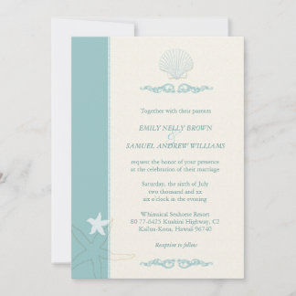 Invitación Clásica Boda de Playa de Criteros de Mar