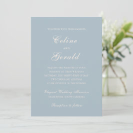 Invitación Clásica Boda Elegante Azul Muerto