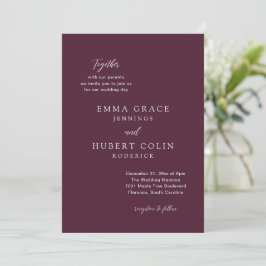 Invitación Clásica Boda Purple Elegante