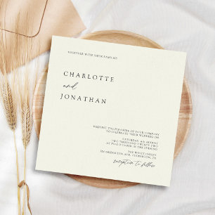 Invitación Clásica caligrafía elegante Boda de Ivory Square