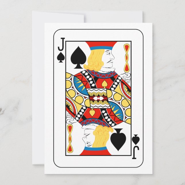 Invitación Clásica carta de póquer Jack de Picas (Anverso)
