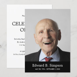 Invitación Clásica Celebración Negra De La Vida Con Foto