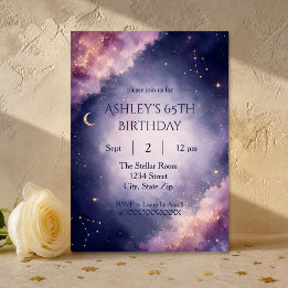 Invitación clásica celestial para cumpleaños númer