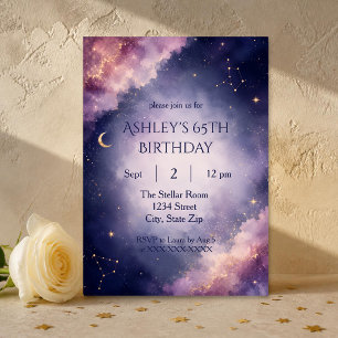 Invitación clásica celestial para cumpleaños númer