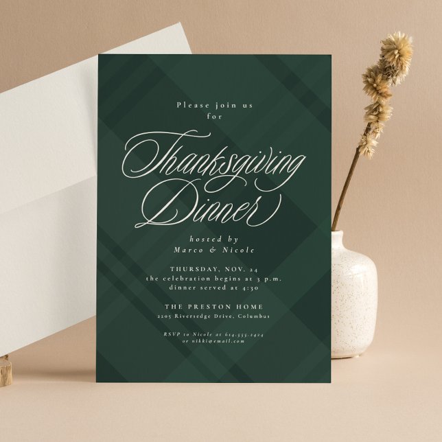 Invitación Clásica cena de Acción de Gracias en otoño (Subido por el creador)