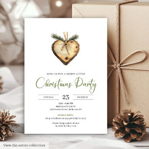 Invitación Clásica Corona de Pino Bohemio Acuarela Navideña