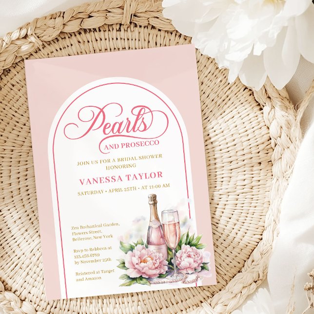Invitación clásica de acuarela con rubor y oro par (Classic Watercolor Blush and Gold Shower Invite)