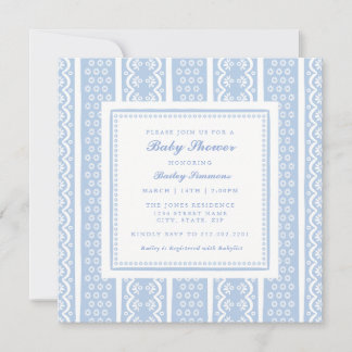 Invitación clásica de baby shower con encaje a ray