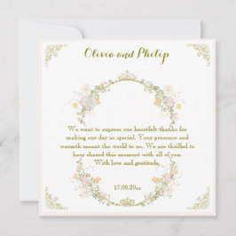 Invitación clásica de boda con ornamento floral vi