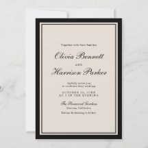 Invitación clásica de boda de dinero antiguo negro