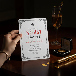 Invitación clásica de boda de negro y blanco