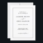 Invitación Clásica De Boda Simple Y Elegante<br><div class="desc">Invitación clásica de bodas simple y elegante - Elegante Invitación a la boda clásica diseño elegante y romántico</div>