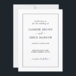 Invitación Clásica De Boda Simple Y Elegante<br><div class="desc">Invitación clásica de bodas simple y elegante - Elegante Invitación a la boda clásica diseño elegante y romántico</div>