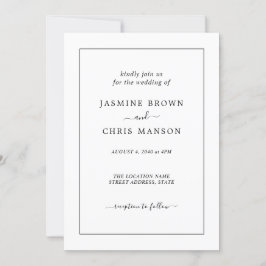 Invitación Clásica De Boda Simple Y Elegante