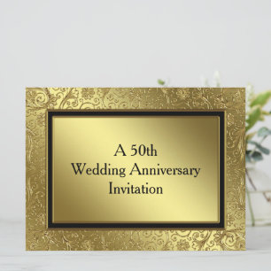 Invitación Clásica de Bodas de Oro 6.5x8.75