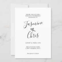 Invitación clásica de bodas simple y elegante
