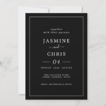 Invitación clásica de bodas simple y elegante