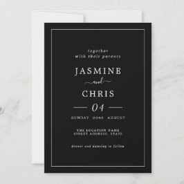 Invitación clásica de bodas simple y elegante