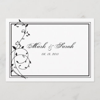 Invitación clásica de bordes blancos y negros