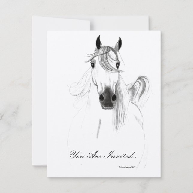 Invitación Clásica de Caballo Árabe (Anverso)