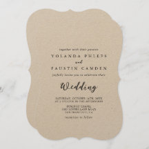 Invitación clásica de casamiento Kraft