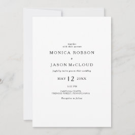 Invitación clásica de casamiento Minimalista