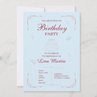 Invitación Clásica de Cumpleaños
