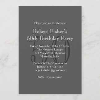 Invitación clásica de cumpleaños gris