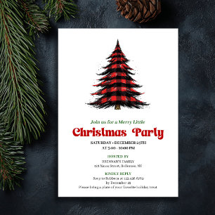 Invitación clásica de fiesta de árbol de Navidad c