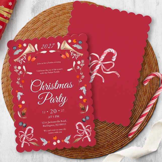 Invitación Clásica de Fiesta de Navidad (Subido por el creador)