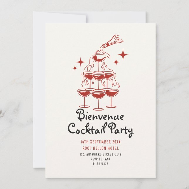 invitación clásica de garabatos para fiesta de cóc (Anverso)
