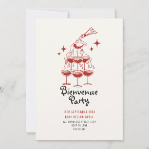 invitación clásica de garabatos para fiesta de cóc
