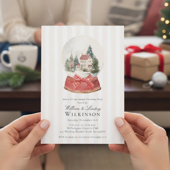 Invitación Clásica de Globo de Nieve de Navidad (Subido por el creador)