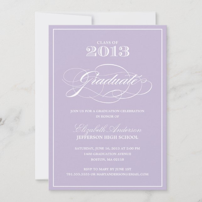 Invitación clásica de graduación (Anverso)