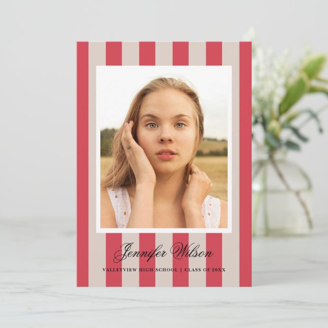 Invitación clásica de graduación (Anverso de pie)