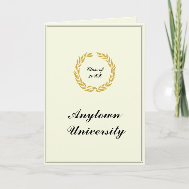 Invitación clásica de graduación 5x7 (Anverso)