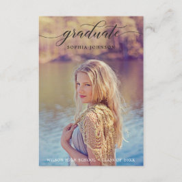 Invitación clásica de graduación con foto