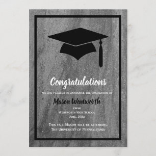 Invitación clásica de graduación de granito
